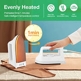 Mini Iron for Clothes, Travel Iron Small Electric Heat Press Machine for T-shirts Crafting, Portable Iron for Home College (White) Hommtina
