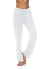 DIBAOLONG Womens Yoga Pants Wide Leg Comfy Drawstring Loose Straight Lounge Running Workout Legging White XS DIBAOLONG