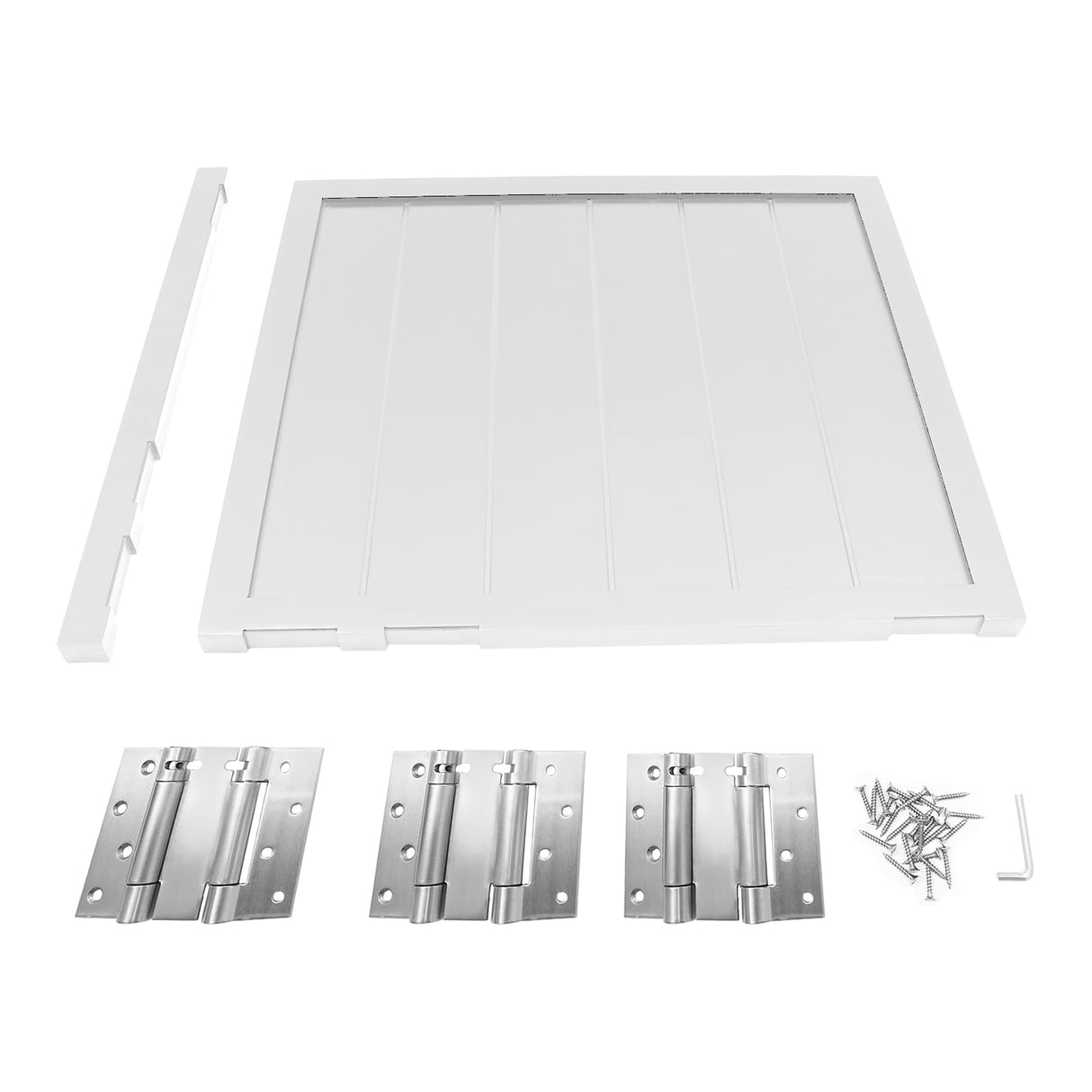 35.4x35.4in Swinging Door Cafe Doors,Interior Solid Wood Swing Door with 3 Spring Hinges,Retro Porch Single Half Saloon Door for Kitchen Entrance Partition (White) ATOLOMOTOR