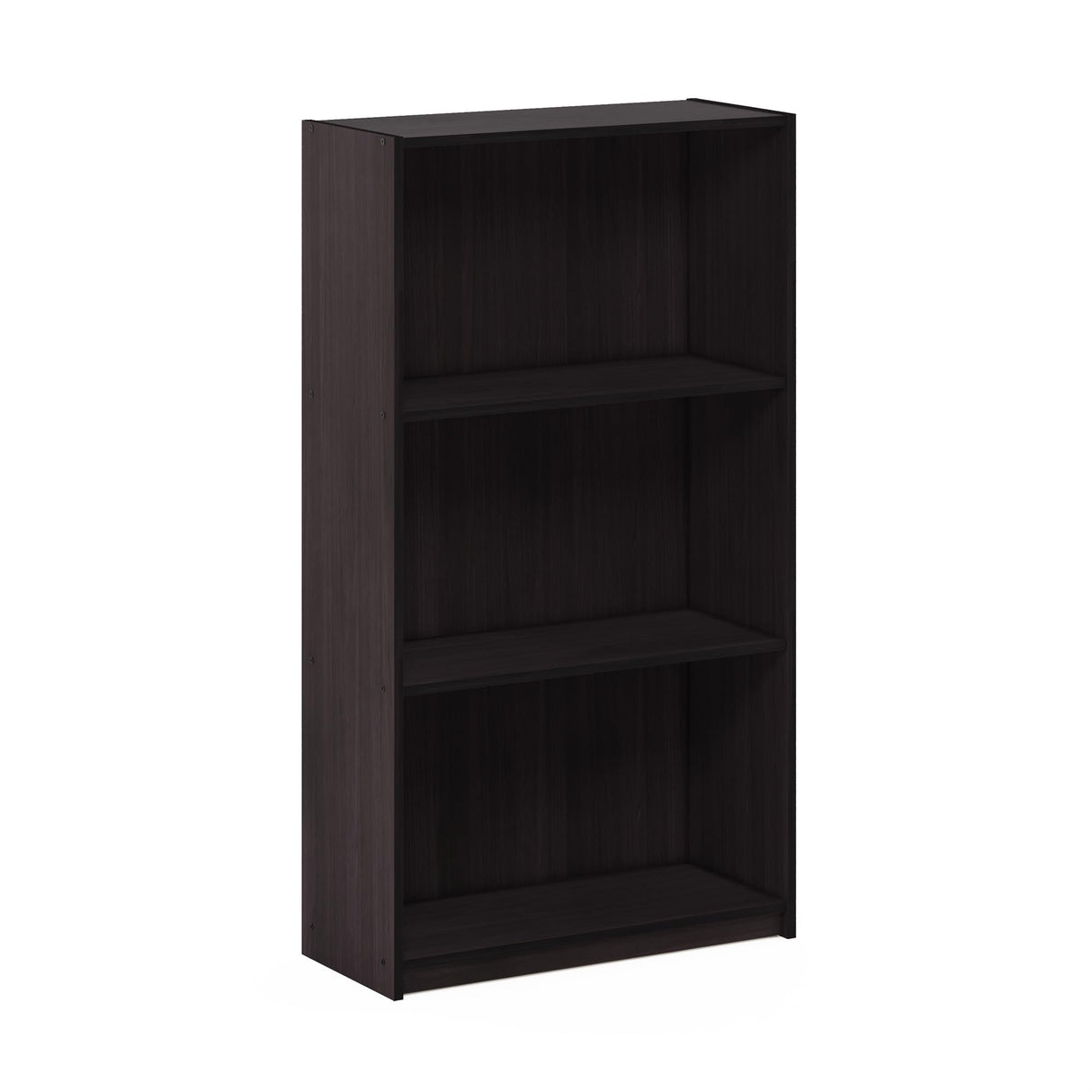 Furinno Basic 3-Tier Bookcase Storage Shelves, Dark Walnut Furinno