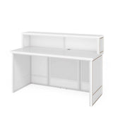 Tribesigns 57" Reception Desk with Counter, Modern Front Desk with Metal Frame, Wooden Retail Checkout Counter for Office, Reception Room, Beauty Salon, Lobby (White) Tribesigns