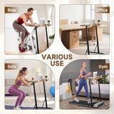 Adjustable Treadmill Walking Pad Desk, for Bike/Cycling Trainer, Workstation Standing Desk, Trainer Stand Table for Indoor, Treadmill Attachment-Exercise While Working or Watching TV, Rustic Brown THAILE