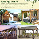 Bazeiona 4x4 Post Base 4Pcs Wood Fence Post Bracket Anchor Base Brackets Deck Post Base for Pergola Railing Mailbox Deck (Inner Size 3.6x3.6) Bazeiona