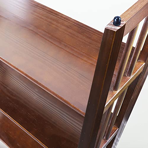 Casual Home 3-Shelf Folding Stackable Bookcase (27.5" Wide)-Walnut Casual Home