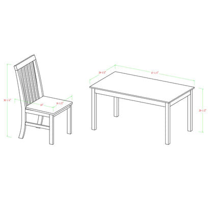 Walker Edison Modern Color Dining Room Table and Chair Set Small Space Living Kitchen, Dining Set, 48 Inch, 4 Person, White and Sage Green