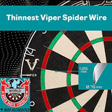 Viper Slash Official Competition Bristle Steel Tip Dartboard, WDF Accredited with Staple-Free Ultra-Thin Metal Wiring, Self-Healing Professional-Grade African Sisal, Magnetic Dart Holders,Black Viper