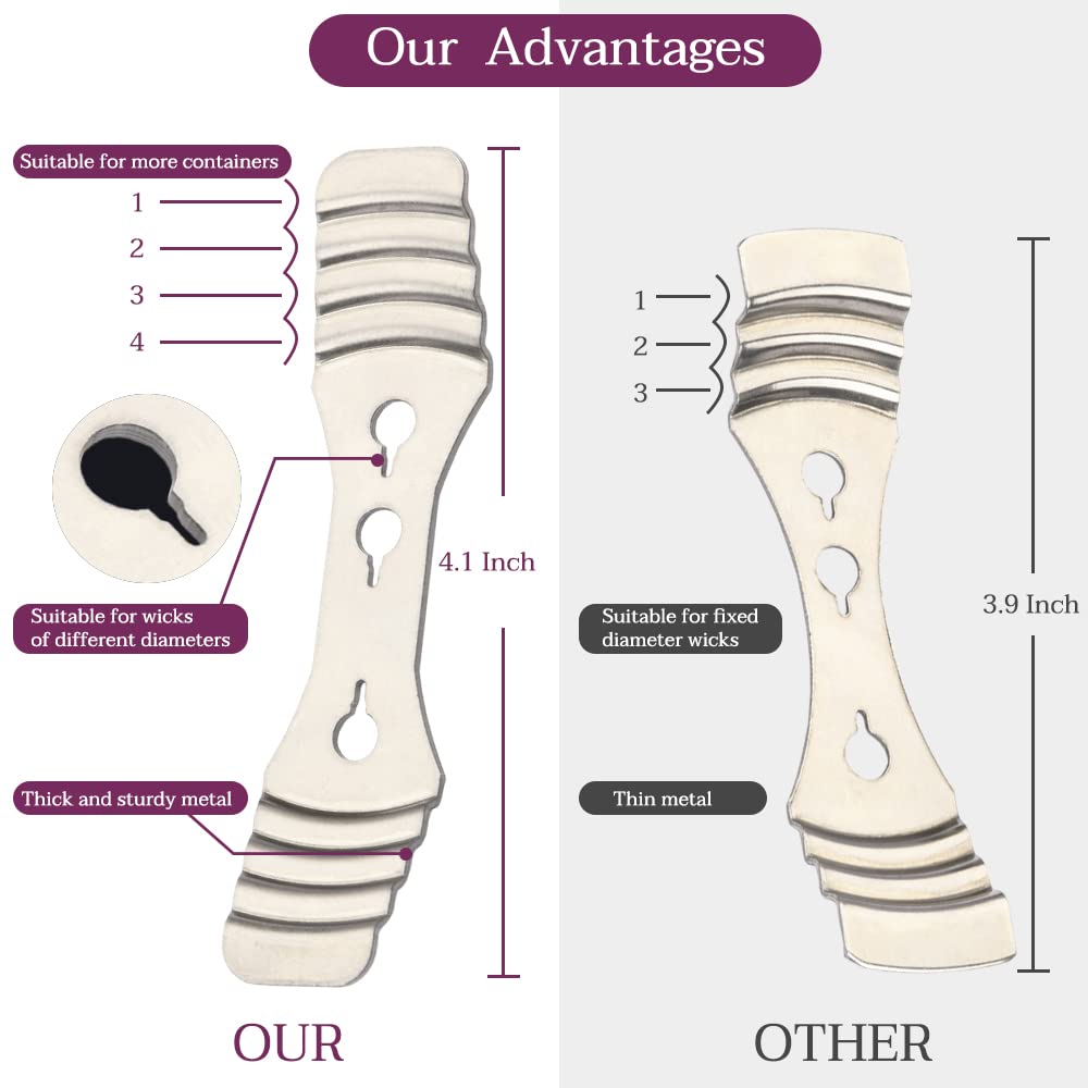 20pcs Metal Candle Wicks Centering Devices, 3 Holes Stainless Steel Candle Wick Holder for DIY Candle Making… AGLARY