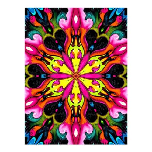 TZTTZT Diamond Art Kits for Adults - Vibrant Kaleidoscope Pattern Art Diamond Painting Kits for Adults Beginner, Frameless Diamond Painting Craft for Home Wall Decor TZTTZT
