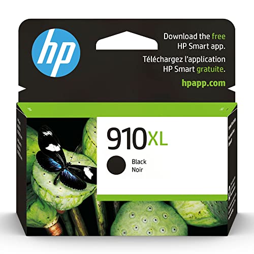 HP 910XL Black High-yield Ink Cartridge | Works with HP OfficeJet 8010, 8020 Series, HP OfficeJet Pro 8020, 8030 Series | Eligible for Instant Ink | 3YL65AN HP