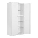 Fesbos Metal Storage Cabinet-71” Tall Steel File Cabinets with Doors and 5 Adjustable Shelves-White Steel Storage Cabinet for Home,Kitchen, School, Office, Garage Fesbos