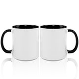 MR.R 11oz Sublimation Blank Coffee Mugs,Cup Blank White Mug Cup with Black Color Mug Inner and Handle,Set of 2 MR.R