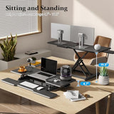 JYLH JOYSEEKER 42 inch Standing Desk Converter, Height Adjustable Desktop Standing Desk with Keyboard Tray for Two Monitors, Sit to Stand up Desk Riser Computer Workstation for Home Office, Black JYLH JOYSEEKER