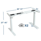 HEONAM Dual Motor Electric Standing Desk, 63 x 30 Inches Height Adjustable Table with Splice Board, Ergonomic Sit Stand Computer Desk with White HEONAM