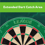 Viper League Regulation Bristle Steel Tip Dartboard Set with Staple-Free Bullseye, Galvanized Metal Thin Radial Spider Wire; High-Grade Compressed Sisal Board with Rotating Number Ring Extending Life Viper