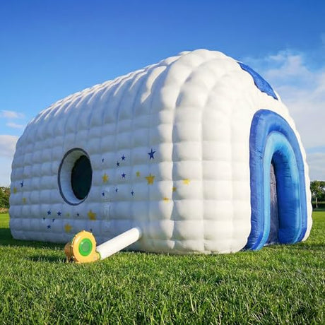 MWE Large Inflatable Nightclub 26x16x14Ft with Blower,Inflatable Party Tent Disco Cube, Air Cube House for Event Birthday Wedding Party,Quick Inflation and Storage Shelter (White, 26x16x14FT) MWE