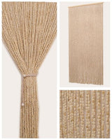 Erfolkerz 90 Strands Beaded Curtain for Doorways -35.5"x79"- Handmade Natural Beaded Curtains，Boho Doorway Wood and Bamboo Bead Curtain-As Insect Screen/Room Divider-Beige Erfolkerz