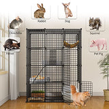 YITAHOME Large Cat Cage Indoor Enclosure Metal Wire 4-Tier Kennels DIY Cat Playpen Catio with Large Hammock for 1-3 Cats YITAHOME