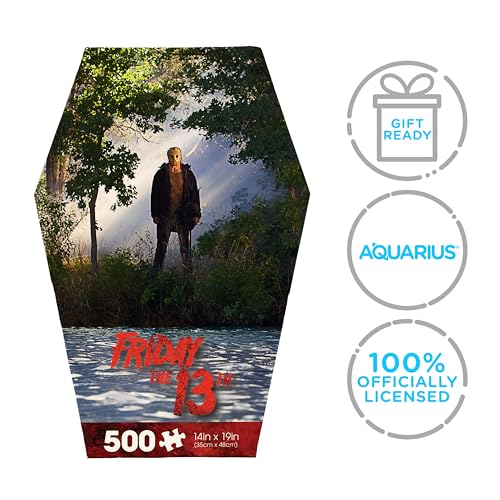 AQUARIUS Friday The 13th 500pc Puzzle (500 Piece Jigsaw Puzzle) - Glare Free - Precision Fit - Officially Licensed Friday The 13th Movie Merchandise & Collectibles - 14x19 Inches AQUARIUS