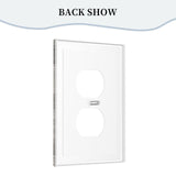 Rustic Gray Wood Print Outlet Covers Light Switch Cover Decorative Farmhouse Grey 1 Gang Switch Wall Plate for Electrical Socket Covers for Outlets Bedroom Kitchen Bathroom (Plastic) Wjlksjd