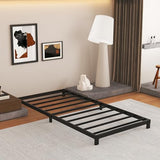 Cieemine 5 Inch Low Bed Frame Twin, Heavy Duty Twin Bed Frames Low Profile, No Box Spring Needed, Easy Assembly, Noise Free, Black Cieemine