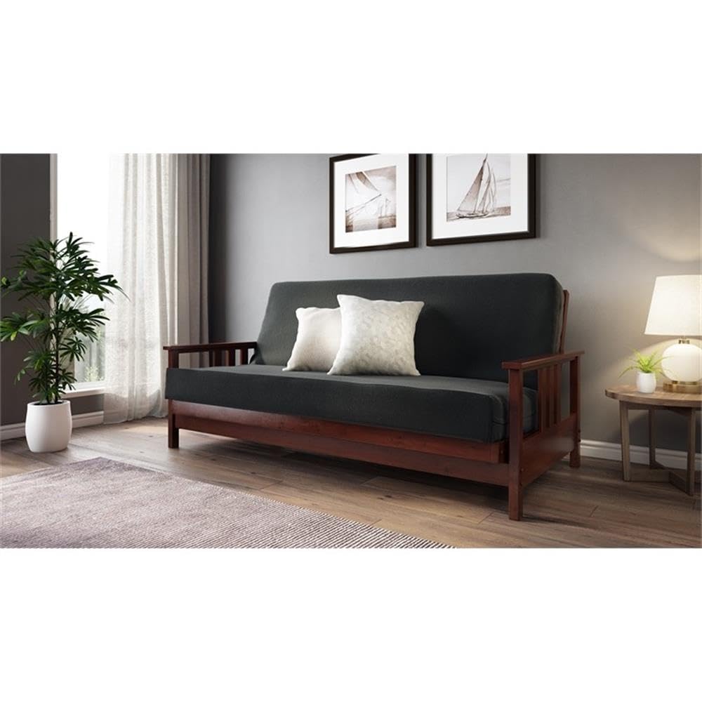 Strata Furniture Queen Sized Durango All Wood Futon Frame in Dark Cherry