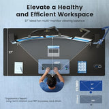 FEZIBO 71 x 37 Inch Electric Standing Desk with Integrated Dual-Beam, Height Adjustable Computer Desk, Stand Up Desk for Home Office Workstation, Large 3-Piece Desktop Black FEZIBO