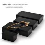 Oirlv Solid Wood Minimalism Style Jewelry Display Stand Showcase Jewelry Organizer Black Square Holder (SM05302) Oirlv