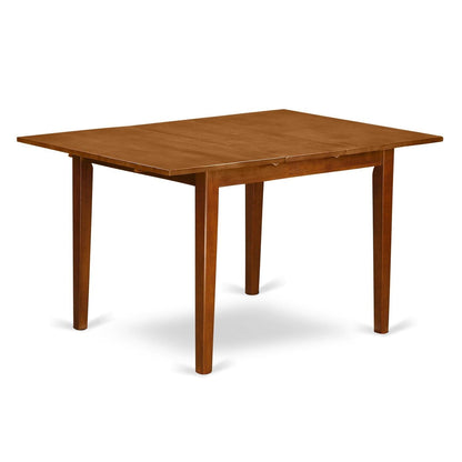 East West Furniture MLT-SBR-T Milan Kitchen Dining Rectangle Wooden Table Top with Butterfly Leaf, 36x54 Inch, Saddle Brown - WoodArtSupply