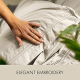 ClevaHome King Size Sheet Set - 6 Piece Soft Breathable Luxury Bed Sheet Set - Shrinkage & Fade Resistant Embroidered Bedding Sheet with Deep Pocket, 2 Extra Pillowcases (King, Oat Milk) Cleva