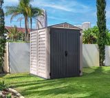 Duramax YardMate 5' x 5' Plus Plastic Garden Shed with Plastic Floor - Anthracite & Adobe - 15 Years Warranty DURAMAX