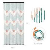 BECHAEO Beaded Curtain for Doorway Handmade Bamboo Wooden Door Beads Hanging Room Divider Hippie Curtain for Hallway Window Boho Rustic Home Store Decor, 35.5 x 75 Inches Green BECHAEO