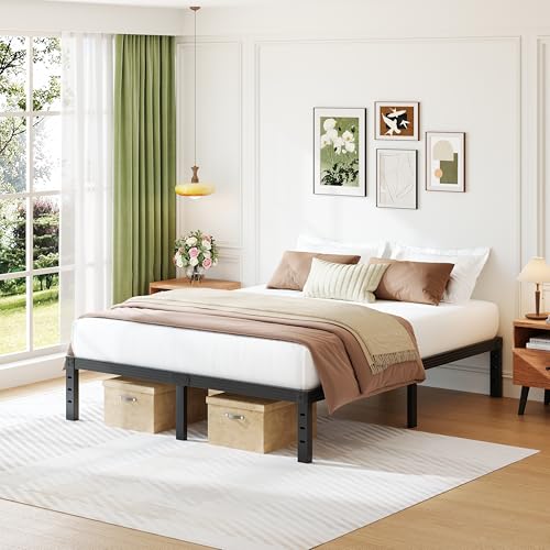 COMASACH 14 Inch King Size Bed Frame Supports up to 2000lbs, No Box Spring Needed, Platform with Heavy Sturdy Metal Steel, Easy Assembly, Under Bed Storage, Noise-Free, Non-Slip COMASACH