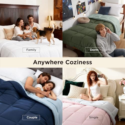 Bedsure Comforters Queen Size Duvet Insert, All Season Bed Comforter, Quilted Down Alternative Duvet, Box Stitched Comforter with Corner Tabs, Machine Washable, 88 x 88 Inches (White) Bedsure