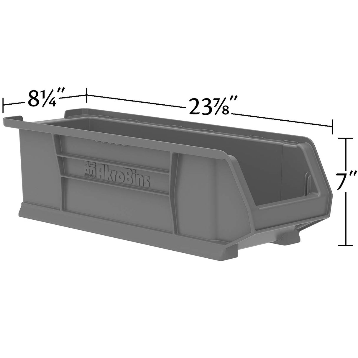 Akro-Mils 30284 Super-Size AkroBins Plastic Storage Bins, Space-Saving Stackable Bins for Garage, Classroom, Warehouse Organization, 24-Inch L x 8-Inch W x 7-Inch H, Blue, 4-Pack Akro-Mils