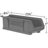 Akro-Mils 30284 Super-Size AkroBins Plastic Storage Bins, Space-Saving Stackable Bins for Garage, Classroom, Warehouse Organization, 24-Inch L x 8-Inch W x 7-Inch H, Blue, 4-Pack Akro-Mils