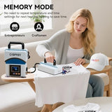 D9A91 2 in 1 Heat Press Machine, Hat Press Machine.for Caps, T-Shirt & More, Curved Heating Plate and Silicone Base,Heat Up Fast and Even,No Crease,LCD Digital Temperature &Timer Control-Light Blue D9A91