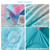 PERFEMET Pink Green Girls Twin Comforter Set, 6 Pieces Colorful Rainbow Kids Bedding Sets, Tie Dye Ombre Glitter Bed in A Bag Comforter Set with Sheets PERFEMET