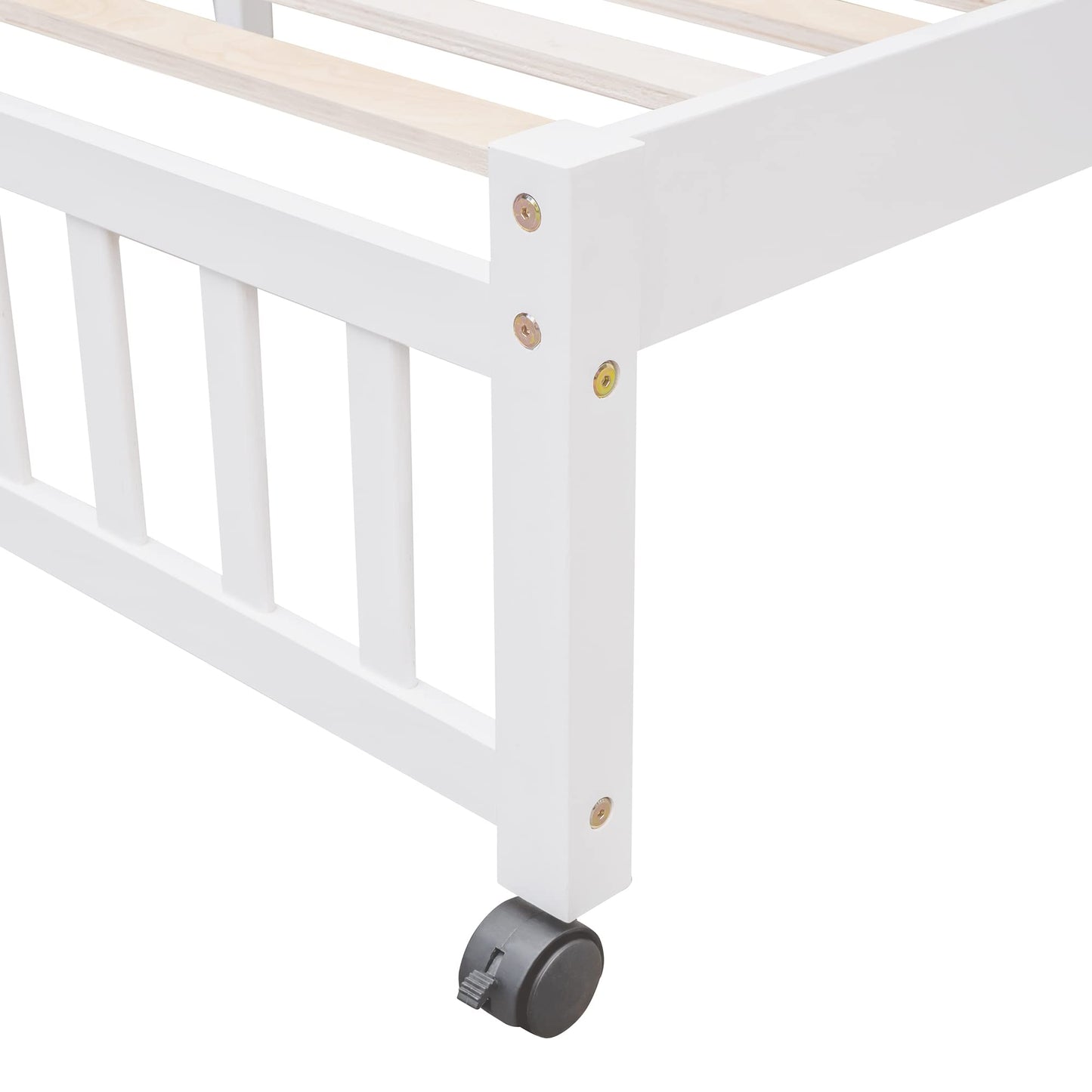 Harper & Bright Designs Twin Over Full Bunk Bed with Storage, Solid Wood Loft Bunk Bed with 6 Drawers and 3 Flexible Shelves,for Kids Teens Adults (White)