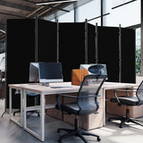 6 Panel Room Divider, Folding Privacy Screen Wall Divider for Room Separation, Freestanding Room Partitions for Home Office Dorm Decor,Black Grezone