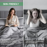 Luxury Organic Tencel & Viscose from Bamboo Cooling Sheet Set,Silky Soft Lyocell Sheets with Deep Pocket, Hypoallergenic & Breathable Bedding with Pillowcases (Gray, King) Pillcase