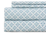 KACEMOO Twin Bed Sheet Set Printed Blue Floral Pattern Cooling 1800 Microfiber Deep Pocket, Hotel Luxury, Super Soft, Breathable, Hypoallergenic, Wrinkle Free, Single Bedding for Kids - (Cyan & Boho) KACEMOO