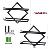 FOSTERSOURCE 2Pcs Metal Wall Mounted Wine Rack Hanging Wine Bottle Holder Wall Organizer Storage Shelf for Home Kitchen Bar Decor FOSTERSOURCE