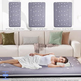 Kiseely Japanese Futon Mattress, Foldable Tatami Mat Portable Dormitory Sleeping Pad with Bag & Strap, Floor Thicken Sleeping Roll up Camping Mattress (Grey WS1, 60"X80") Kiseely