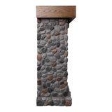 Country Living Glenbrook 55 Inch Oak Wood Mantel with Cast Stone River Rock Surround & 28" Smart Electric Fireplace | Works with Remote, Wi-Fi App, Alexa and Google | LED Multi-Flame Options Country Living