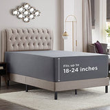 Empyrean Charcoal Grey Extra Deep Pocket Fitted Sheet Full Size, Hotel Luxury Deep Pocket Full Size Fitted Sheet Only Easily Fits 18 to 24 Inch Mattress, Soft, Wrinkle-Free with Corner Straps Empyrean Bedding