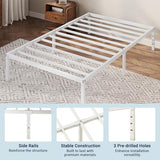Allewie Twin Bed Frame, 12 Inch Metal Platform Beds with Storage Space, No Box Spring Required and Easy Assembly, White Allewie