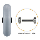 ANTIQO Pair of 8" x 2" (200x50) Caster Wheels for Electric/Power Wheelchair - 8 inch Solid Tire Replacement Wheels (8"x 2" (200x50) - Gray) ANTIQO
