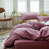 AMWAN Bedding Sets, 3Pcs Jersey Knit Cotton Duvet Cover Twin XL, Purple, Modern Style AMWAN