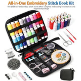2026 Upgraded Embroidery Stitch Book Kit for Beginner, DIY Book Embroidery Kit with Full Tools and Instructional Tutorial 106 Patterns for Craft Lovers and Sew Enthusiast，DIY Craft Lovers(1pack--)