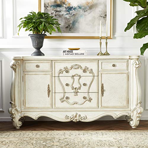 Acme Versailles Wooden 5 Drawer Dresser in Bone and White ACME Furniture
